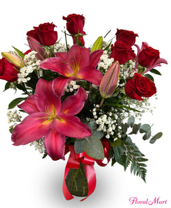 Rose and Lily flower bouquet in Hilo, Hawaii